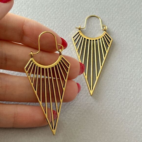 boho hoop earrings A739 - Picture 5 of 5